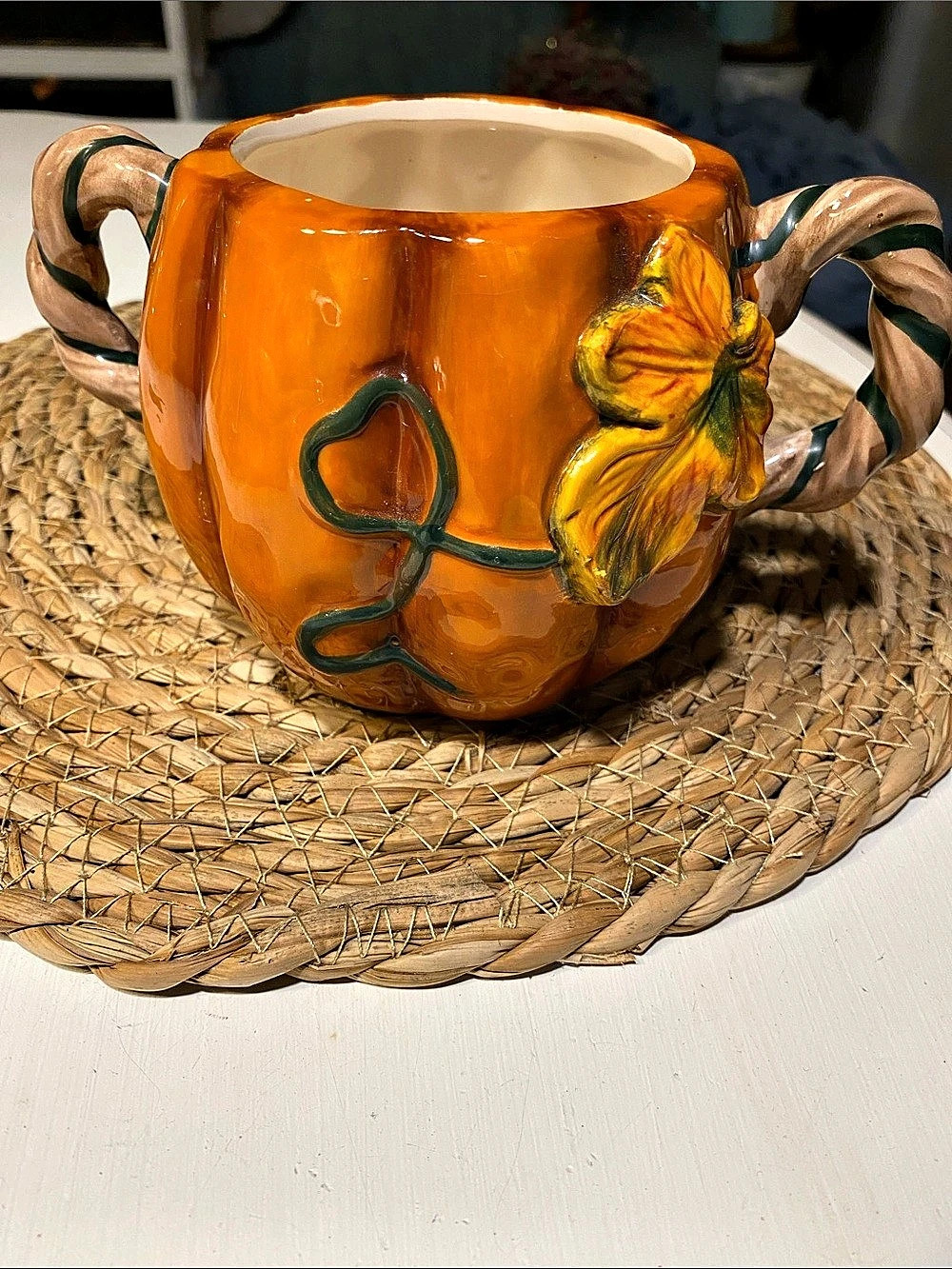 Hand-Painted Floral Ceramic Mug